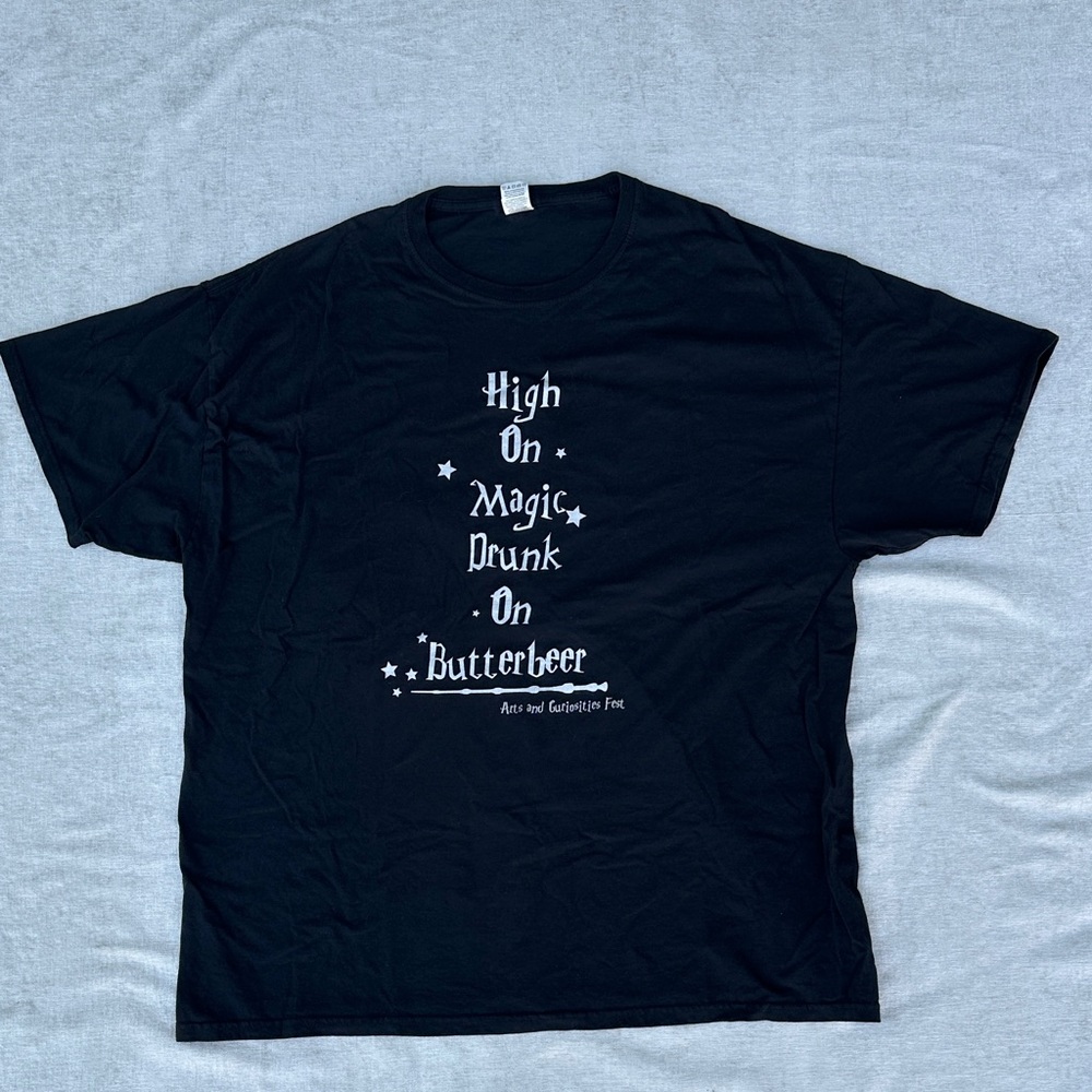 High on Magic Drunk on Butterbeer T-Shirt Size 2XL